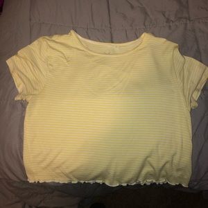 Yellow striped crop top